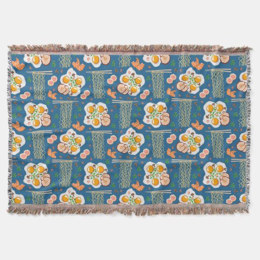 Aziatisch geïnspireerde gooi deken met noedels (Voorkant)