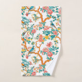 Aziatisch geïnspireerde patronen, kleurrijke bloem bad handdoek (Handdoek)