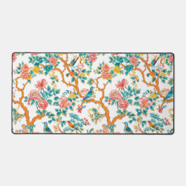 Aziatisch geïnspireerde patronen, kleurrijke bloem bureaumat