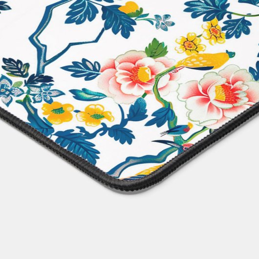 Aziatisch geïnspireerde patronen, kleurrijke bloem bureaumat (Hoek)