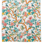 Aziatisch geïnspireerde patronen, kleurrijke bloem douchegordijn (Voorkant)