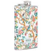 Aziatisch geïnspireerde patronen, kleurrijke bloem heupfles (Rechts)