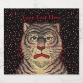 Aziatisch Gestreepte Tijger Fierce Kijkend Gezicht Bier Etiket (Enkel label)