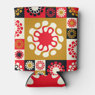 Aziatisch goud rood mozaïek, etnische stijl. blikjeskoeler