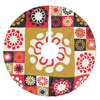 Aziatisch goud rood mozaïek, etnische stijl. kerstboom rok