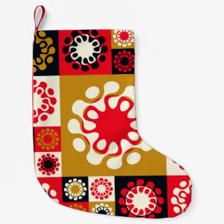 Aziatisch goud rood mozaïek, etnische stijl. kleine kerstsok