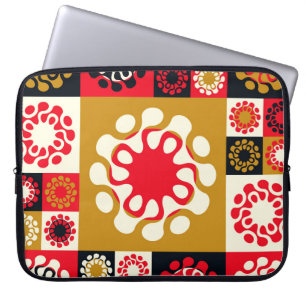 Aziatisch goud rood mozaïek, etnische stijl. laptop sleeve