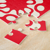 Aziatisch goud rood mozaïek, etnische stijl. legpuzzel (Zijkant)