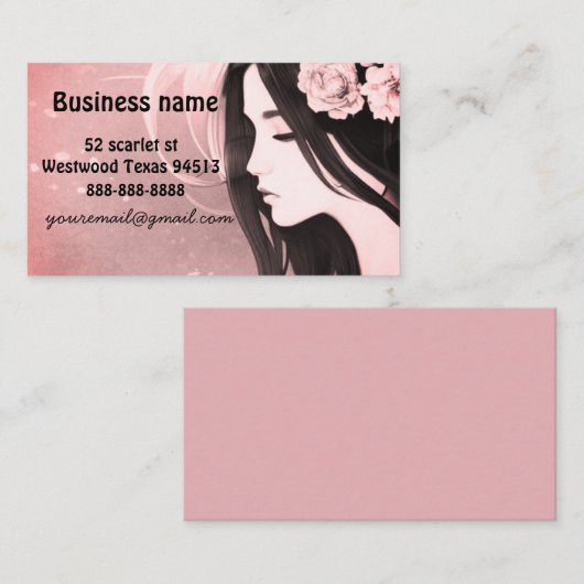 Aziatisch haarflormodel visitekaartje (Voorkant / Achterkant)