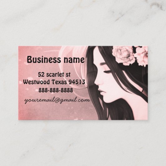 Aziatisch haarflormodel visitekaartje (Voorkant)