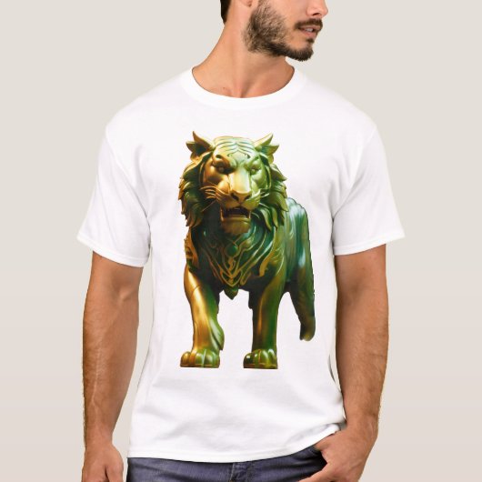 Aziatisch Jade Tijger Concept Art T-shirt (Voorkant)