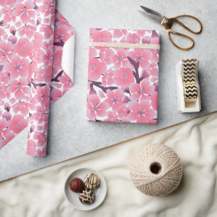 Aziatisch Japans Roze Kersenbloesem Inpakpapier