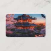 Aziatisch Kasteel van de Tuin Zonsondergang Bladwi Visitekaartje (Voorkant)