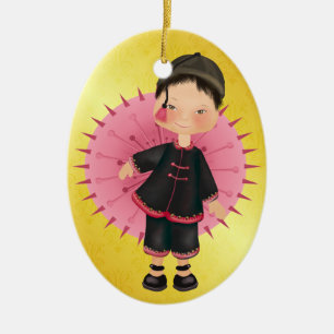 Aziatisch kind - SRF Keramisch Ornament