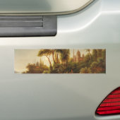 Aziatisch landschap in het avondlicht (Sunset Art) Bumpersticker (Op auto)