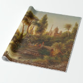 Aziatisch landschap in het avondlicht (Sunset Art) Cadeaupapier (Uitgerold)