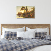 Aziatisch landschap in het avondlicht (Sunset Art) Canvas Afdruk (Insitu (Slaapkamer))