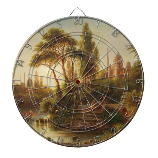 Aziatisch landschap in het avondlicht (Sunset Art) Dartbord (Voorkant)