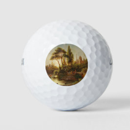 Aziatisch landschap in het avondlicht (Sunset Art) Golfballen