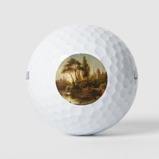 Aziatisch landschap in het avondlicht (Sunset Art) Golfballen (Voorkant)