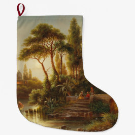 Aziatisch landschap in het avondlicht (Sunset Art) Grote Kerstsok