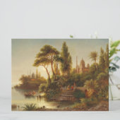 Aziatisch landschap in het avondlicht (Sunset Art) Kaart (Staand voorkant)