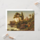 Aziatisch landschap in het avondlicht (Sunset Art) Kaart (Voorkant / Achterkant in situ)