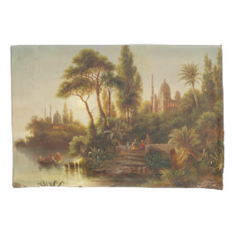 Aziatisch landschap in het avondlicht (Sunset Art) Kussensloop