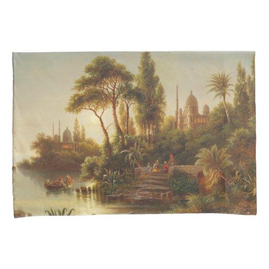 Aziatisch landschap in het avondlicht (Sunset Art) Kussensloop (Voorkant-Rechts)