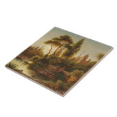 Aziatisch landschap in het avondlicht (Sunset Art) Tegeltje (Zijkant)