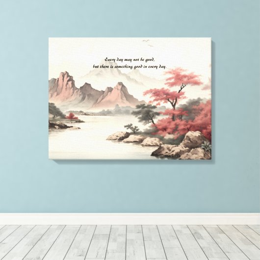 Aziatisch landschap schoonheid canvas afdruk (Insitu (Houten vloer))