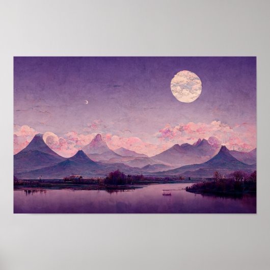 Aziatisch Landschapsschilderij Poster (Voorkant)