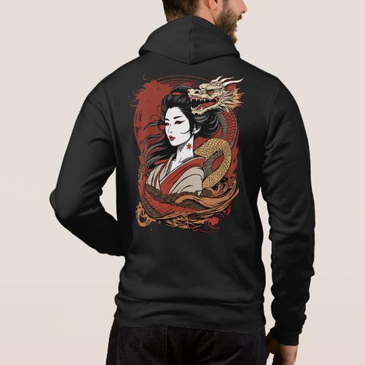 Aziatisch Meisje | Chinese draak Hoodie (Achterkant)