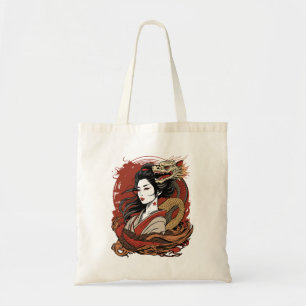Aziatisch Meisje Chinese draak Tote Bag