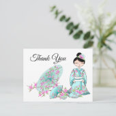 Aziatisch meisje dank je briefkaart (Staand voorkant)