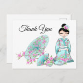 Aziatisch meisje dank je briefkaart (Voorkant / Achterkant)