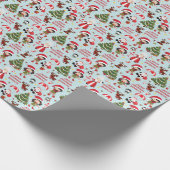 Aziatisch Meisje Elf Kerstmis Gepersonaliseerd Cadeaupapier (Hoek)