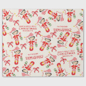 Aziatisch meisje Elf personaliseren Cadeaupapier (Vlak)