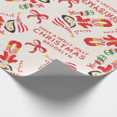 Aziatisch meisje Elf personaliseren Cadeaupapier (Hoek)