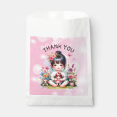  aziatisch meisje en poppenverjaardag bedankt bedankzakje (Voorkant)