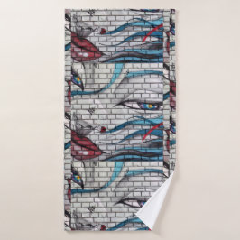 Aziatisch Meisje Graffiti Bad Handdoek