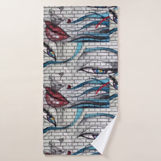 Aziatisch Meisje Graffiti Bad Handdoek (Badhanddoek)