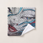 Aziatisch Meisje Graffiti Bad Handdoek (Wasdoekje)