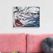 Aziatisch Meisje Graffiti Canvas Afdruk (Insitu (Woonkamer))