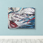 Aziatisch Meisje Graffiti Canvas Afdruk (Insitu (Houten vloer))