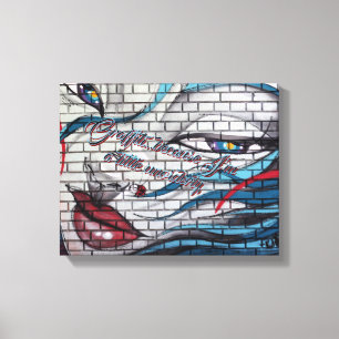 Aziatisch Meisje Graffiti Canvas Afdruk