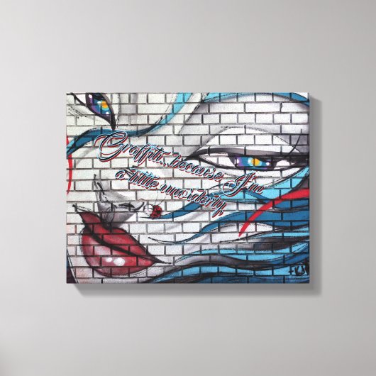 Aziatisch Meisje Graffiti Canvas Afdruk (Voorkant)