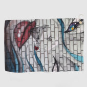 Aziatisch Meisje Graffiti Golfhanddoek (Horizontaal)