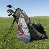 Aziatisch Meisje Graffiti Golfhanddoek (Groen)