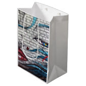 Aziatisch Meisje Graffiti Medium Cadeauzakje (Voorkant Gekanteld)